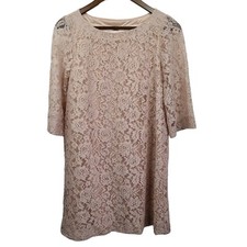 Fossil Pink Lace Sheath Dress Womens Size Medium