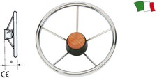 VOLANTE RUOTA TIMONE 5 RAZZE ACCIAIO INOX Ø 350 MM - PER BARCA GOMMONE