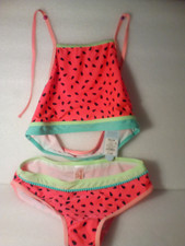 New with tags Cat  Jack Girls Watermelon Seeds Bikini Coral XXL 18 Red 2 Piece