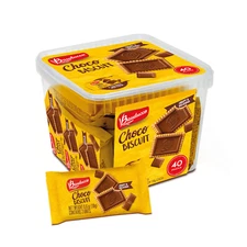 Bauducco Choco Biscuit Cookies -Tub 40 Pk - Crispy & Delicious - Great for Snack
