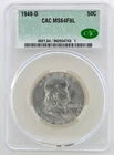 1948-D Franklin Half Dollar CACG Certified MS64 FBL