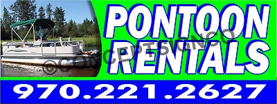 4'X10' PONTOON RENTALS BANNER Signs XL CUSTOM PHONE NUMBER Boats Watercraft Rent