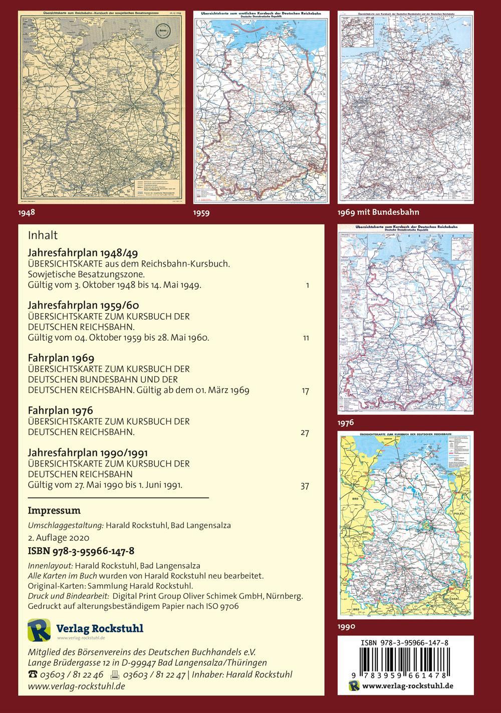 Thumbnail - Übersichtskarten Der Deutschen Reichsbahn 1948 - 1959 - 1969 - 1976 -