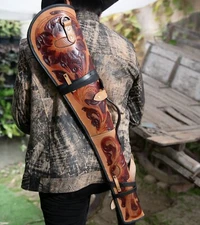 33" Leather rifle fits marlin lever action Winchester case, henry rifle Gun case