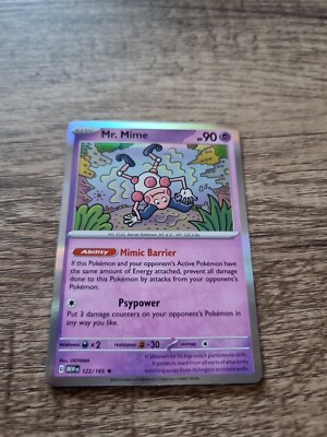 Mr Mime 122/165 Holo Rare, English, Pokémon 151, Pack Fresh