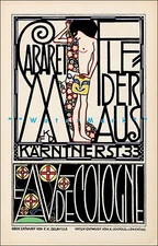 Fledermaus Cabaret 1907 Jugendstil Art Nouveau Vintage Poster Print Art