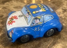 Vintage 1950s T.T. TAKATOKU Road Service Tin Litho Toy Friction Volkswagen Car