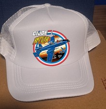 Adjustable Trucker Baseball Hat Cap White GI Joe Cobra Rattler Jet Plane