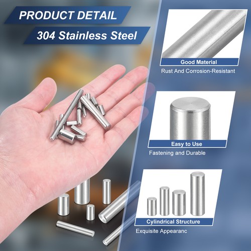 80Pcs M2x12mm 304 Stainless Steel Dowel Pin Cylindrical Shelf Support Peg Pin - Picture 3 of 6