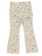 Pilcro and the Letterpress The Icon Flare Corduroy Pants Size 32 Embroidered
