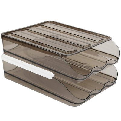 Egg Container Holder for Refrigerator Double Layer Egg Storage Box with Lid Auto