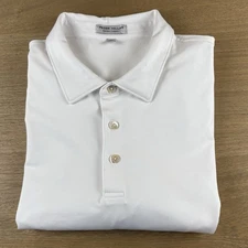 Peter Millar Polo Shirt Mens XL White Summer Comfort Golf Performance No Logo