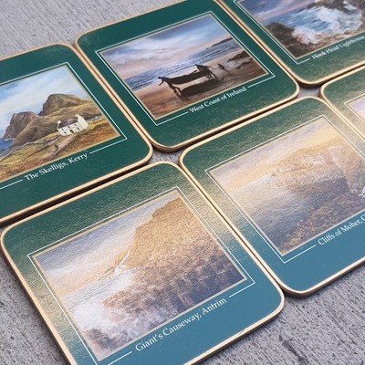Lot Of 6 John Hinde Irish View Collection Cork Coasters Ireland Wexford Antrim