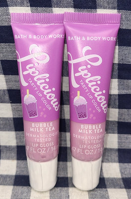 2-Pack ALL NEW Bubble Milk Tea LIPLICIOUS Lip Gloss SEALED Bath & Body Works