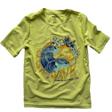 Oshkosh Short Sleeve Rash Guard Neon Yellow Hawaiian Theme Size 8