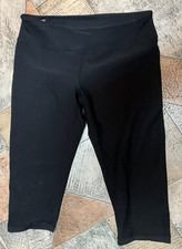ZELLA BLACK STRETCH PULL ON PANTS SIZE M LEGGINGS ATHLETIC CAPRI 18 LONG