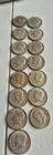 Lot Of 15(4)1966 Kennedy Half Dollar,(4) 1967,(4) 1968D,(3) 1969D 40% SILVER