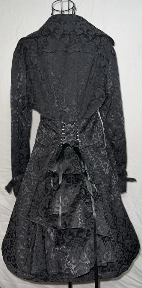 Gabardina con respaldo corsé estilo victoriano steampunk gótico estrella CHIC talla 18 Foto 3 de 4