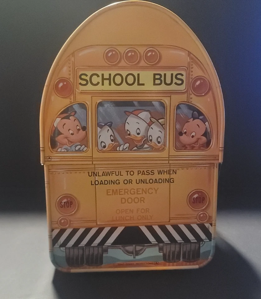 Fiambrera y termo vintage Disney School Bus con etiqueta (1961-1973) y etiqueta térmica Foto 4 de 4