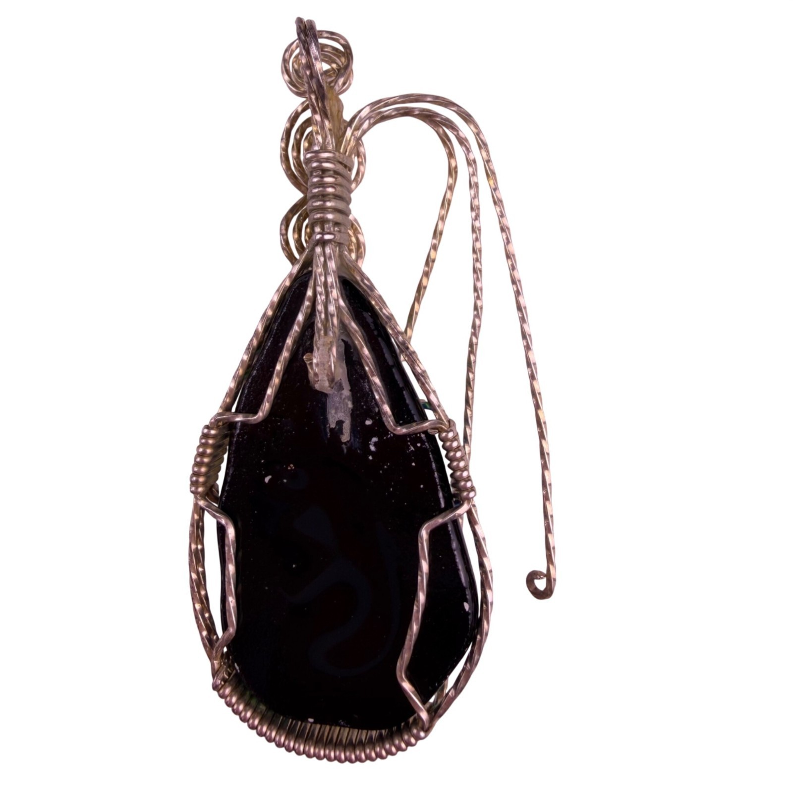 Oval Multicolor Abalone Shell Wire Wrapped Pendan… - image 2