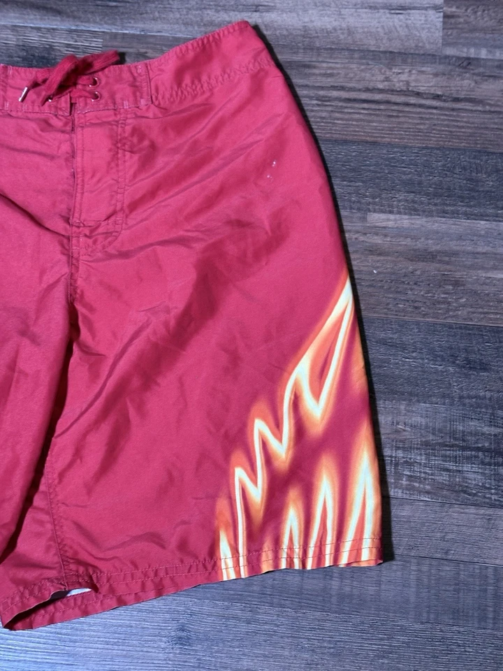 Body Glove Rojo Llama Fuego Pantalones Cortos de Natación Board Shorts Bolsillo Talla 32 Bungee Foto 2 de 4