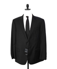 1,495 EMPORIO ARMANI - Solid Black 130's Wool Blazer - 48R