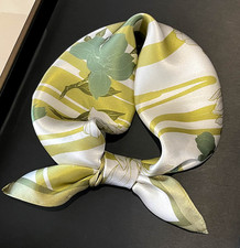 100 Silk Mulberry Shawl 53X53cm Scarf Bandana Neckerchief line Print wrap new