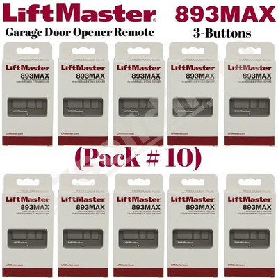 893MAX 3 Button LiftMaster Visor Remote Control Garage Door Opener PACK # 10