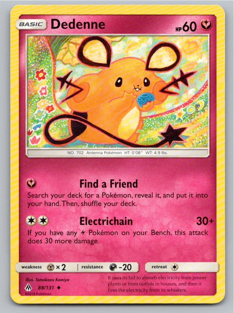 2018 POKEMON DEDENNE FORBIDDEN LIGHT 88/131 UC LP A85857 FREE S&H