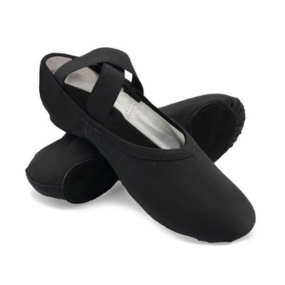 So Danca Stretch Canvas Split Sole Ballet Shoes for Adults, Women, 6.5, Black