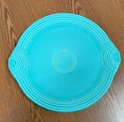 Homer Laughlin Turquoise Fiestaware Handled Cake Plate EUC