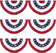 3 X 6 Ft American Pleated Fan Flag, USA Patriotic Half Fan Bunting Flag, 4Th of