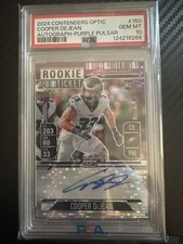 2024 Contenders Optic Cooper DeJean Purple Pulsar Auto /21 Rookie PSA 10 Eagles