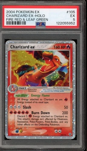 Pokemon Charizard ex EX Fire Red & Leaf Green Holo Ultra Rare #105 PSA 5