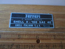FERRARI OEM Engine Bay Shell Motor Oil Data Plate Plaque 308 328 GTB GT4 GTS