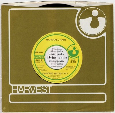 Marshall Hain NM 45 rpm ''Dancing In The City'' on Harvest Records