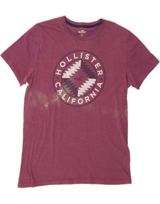 HOLLISTER Mens Graphic T-Shirt Top Medium Purple Cotton AI25