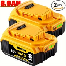 2Pack 8.0Ah 20V Replacement Battery for DeWalt Max XR DCB200 DCB205 DCB206 Tools