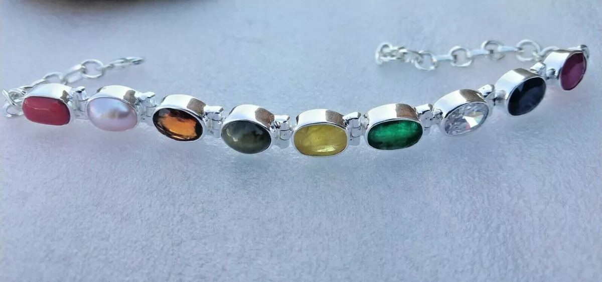 Navratna bracelet outlet in silver