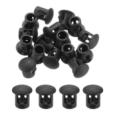 32Pcs 5mm(3/16') Black Nylon Plastic Round Locking Hole Plugs Insert End Caps