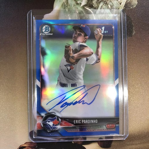Bowman Chrome Blue Refractor Eric Pardinho Blue Jays 2018 RC automático/150 autógrafo - Imagen 3 de 4