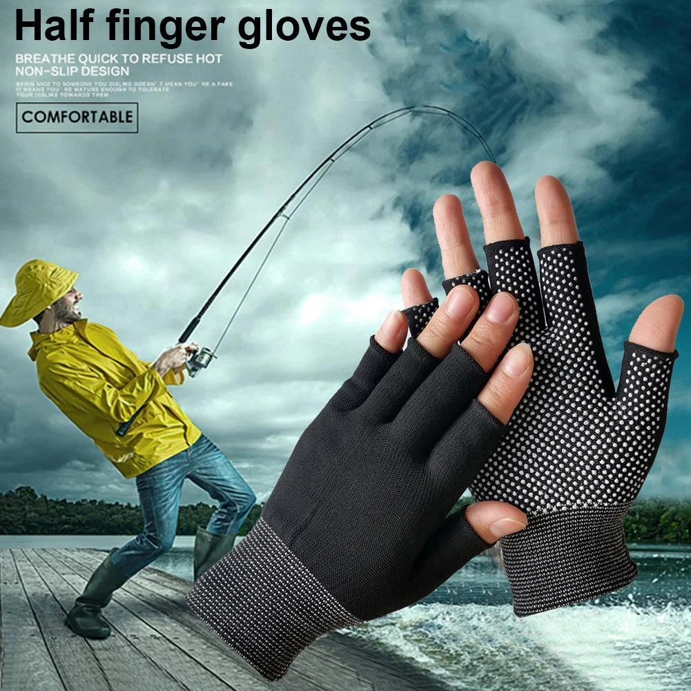 Fingerless Outdoor Bicycle Anti skid Half Finger Fishing Gloves