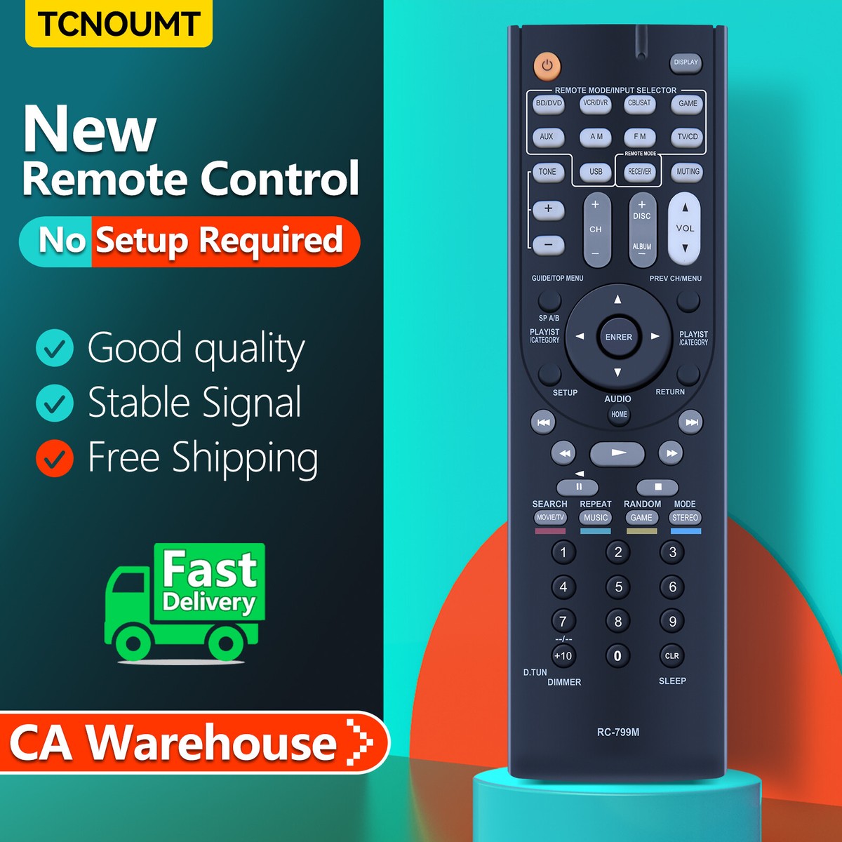 Télécommande RC-799M Pour Home Cinéma Onkyo (HT-S3500, TXSR309, HTR548...) - Neuf