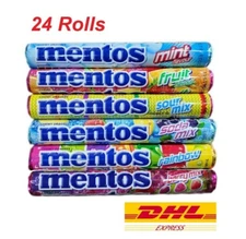 24 x Mentos Chewy Candy Mint Sweet Sour mix mixed fruit Various flavors 37g