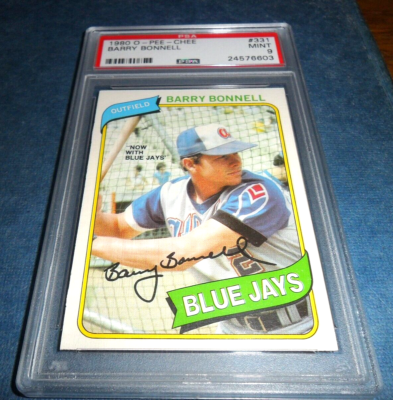 rare 1980 baseball cards RARE 1980 OPC BASEBALL CARD BARRY BONNELL #331 Toronto Blue Jays PSA 9 MINT  🥎🥎