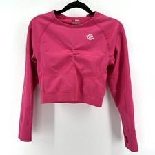 2 Piece Zoe Hot Pink Activewear Set with Long Sleeve Crop Top  Leggings