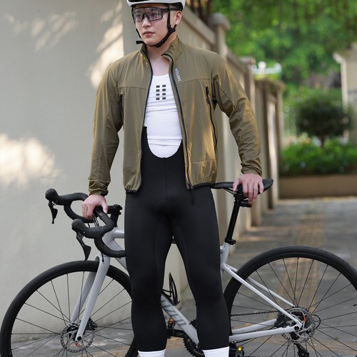 WOSAWE Hombres Ciclismo Cortavientos Negro Babero Apretado Conjuntos YKK Cremallera 2 Vías Transpirable - Imagen 6 de 21