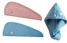 Set of 2 Microfiber Hair Towel Wrap Super Absorbent Twist Turban Dry Hair Caps