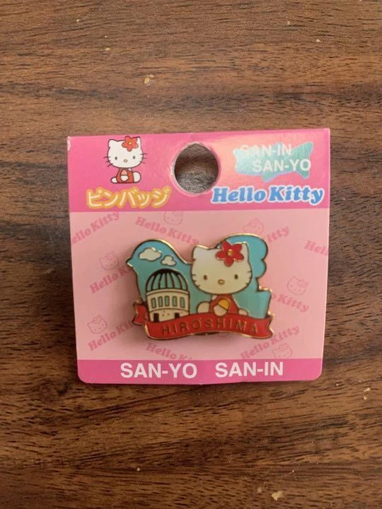 Hello Kitty Hiroshima limited pin badge Vintage Kawaii Rare Cute