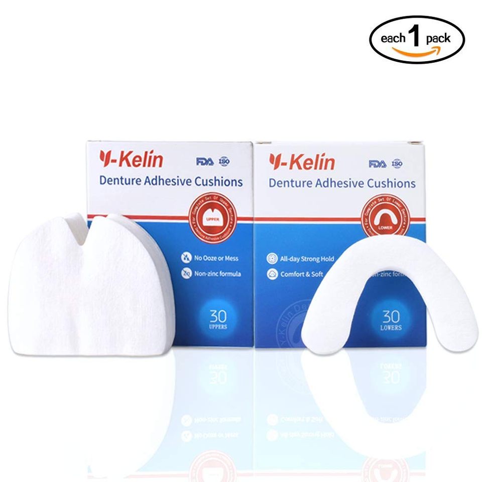 Denture Adhesive Cushions Uppers & Lowers, AdhesiveFree Denture Pads